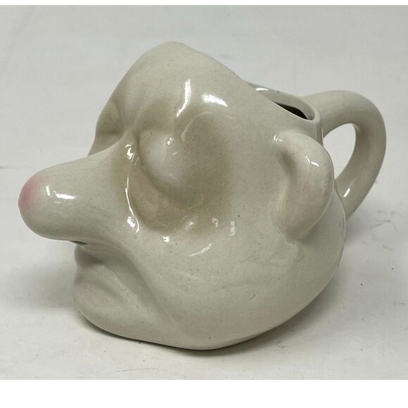 Vintage Ugly Face Mug Egg Separator Porcelain Cup Novel Fun Humor MCM Oddity - Picture 1 of 9